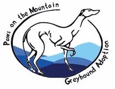 Paws on the Mountain Greyhound Adoption Logo